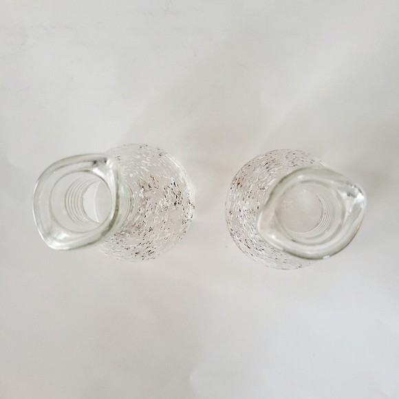 Vintage Hazel Atlas Gold & White Speckled Cruet Set Oil & Vinegar Mid Century - Picture 4 of 7